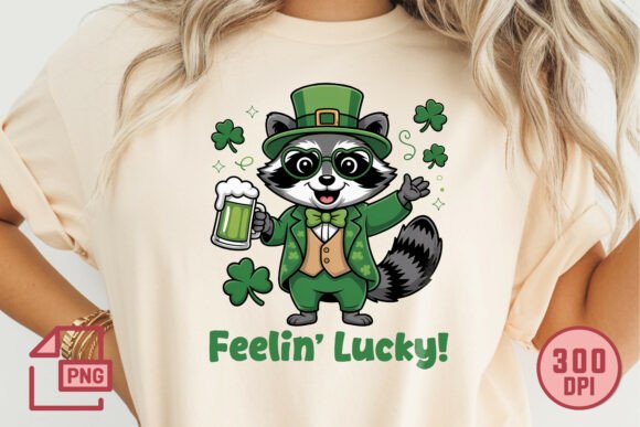 Download Feelin Lucky Raccoon PNG Design - Premium Resources