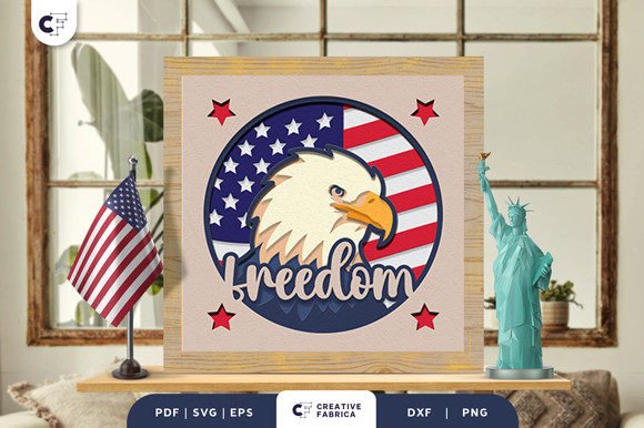 Download Patriotic American Eagle 3D Paper Cut - Premium Bundle