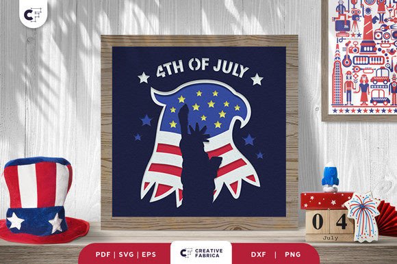 Download American Eagle Head 3D Paper Cut - Premium Bundle