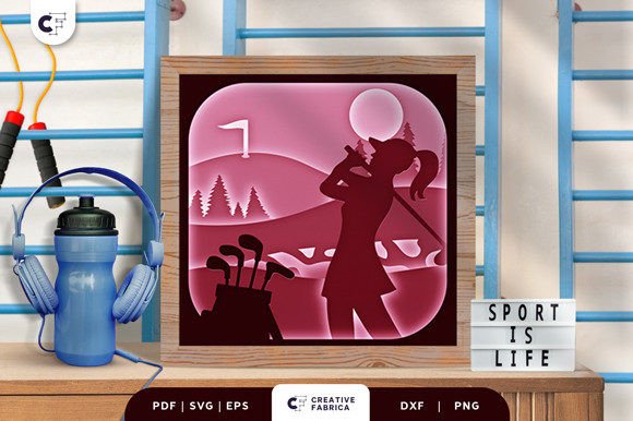 Download Golf Shadow Box Paper Cut SVG - Golf shadow box paper cut svg Collection